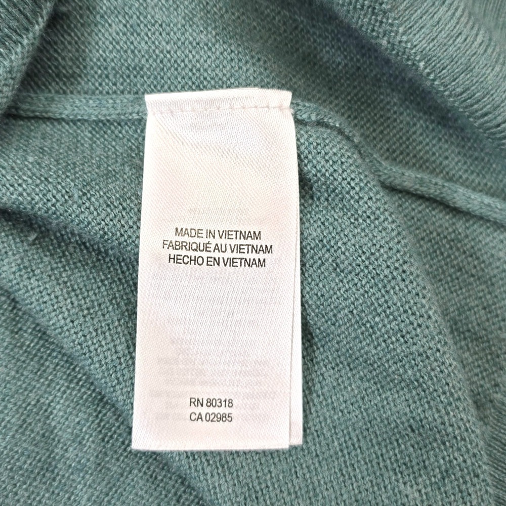 Lucky Brand Sweater M Mint Blue Cotton Blend V-Neck Raglan Classic Minimalist - Picture 6 of 10